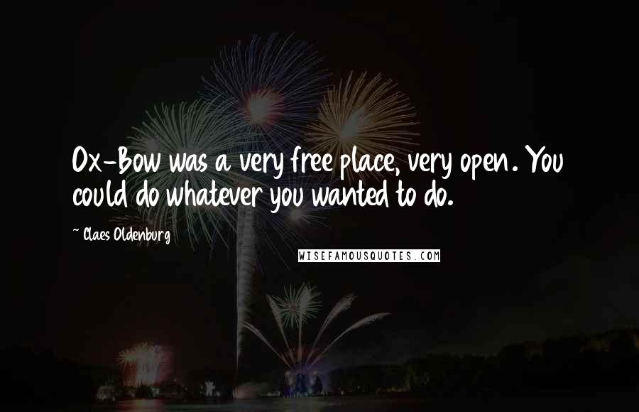 Claes Oldenburg Quotes: Ox-Bow was a very free place, very open. You could do whatever you wanted to do.