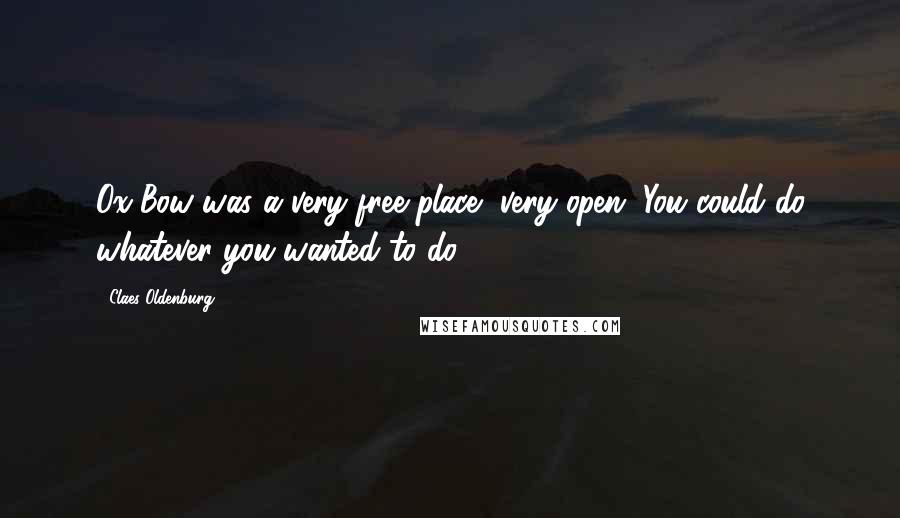 Claes Oldenburg Quotes: Ox-Bow was a very free place, very open. You could do whatever you wanted to do.