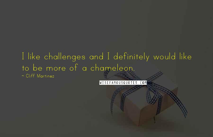 Cliff Martinez Quotes: I like challenges and I definitely would like to be more of a chameleon.