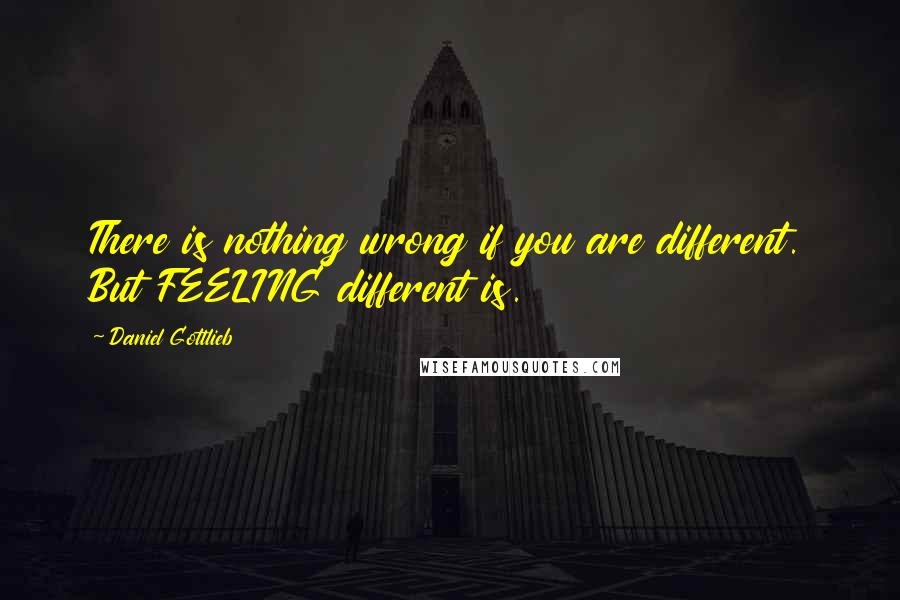 Daniel Gottlieb Quotes: There is nothing wrong if you are different. But FEELING different is.