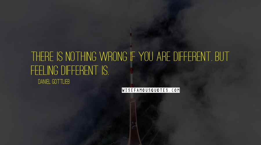 Daniel Gottlieb Quotes: There is nothing wrong if you are different. But FEELING different is.