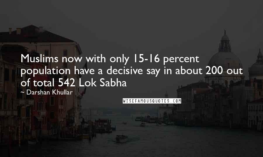 Darshan Khullar Quotes: Muslims now with only 15-16 percent population have a decisive say in about 200 out of total 542 Lok Sabha