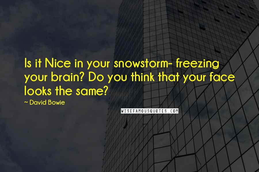 David Bowie Quotes: Is it Nice in your snowstorm- freezing your brain? Do you think that your face looks the same?