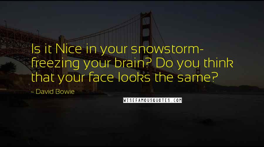 David Bowie Quotes: Is it Nice in your snowstorm- freezing your brain? Do you think that your face looks the same?