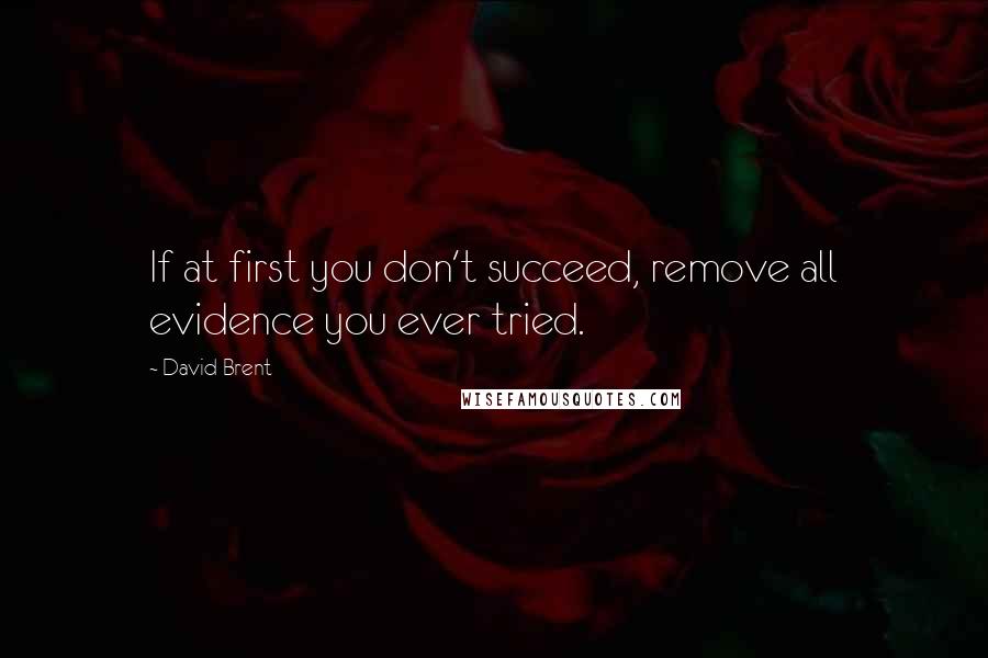 David Brent Quotes: If at first you don't succeed, remove all evidence you ever tried.