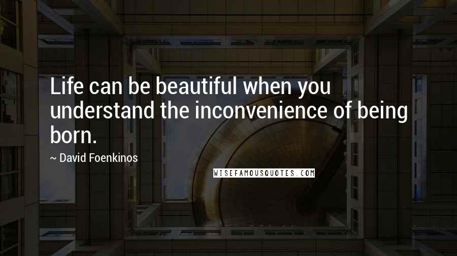 David Foenkinos Quotes: Life can be beautiful when you understand the inconvenience of being born.