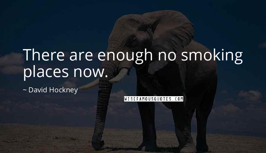 David Hockney Quotes: There are enough no smoking places now.