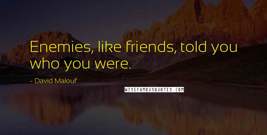 David Malouf Quotes: Enemies, like friends, told you who you were.