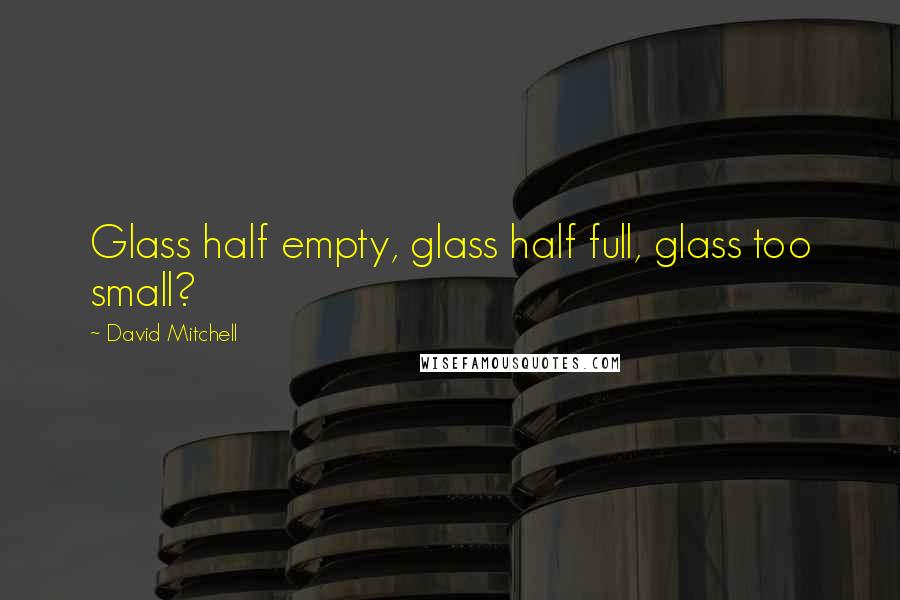 David Mitchell Quotes: Glass half empty, glass half full, glass too small?