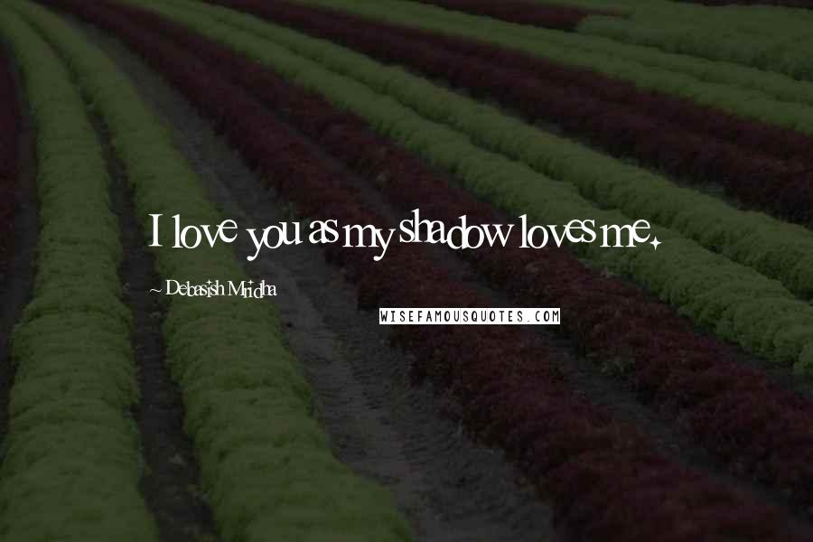 Debasish Mridha Quotes: I love you as my shadow loves me.