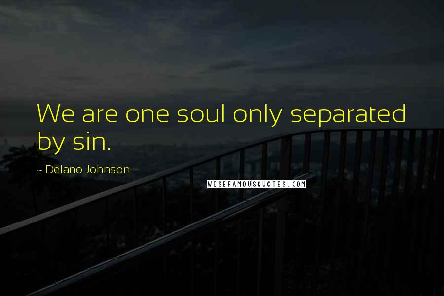 Delano Johnson Quotes: We are one soul only separated by sin.