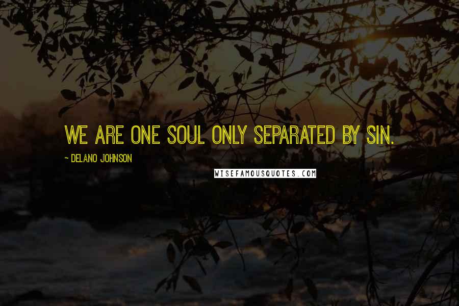 Delano Johnson Quotes: We are one soul only separated by sin.