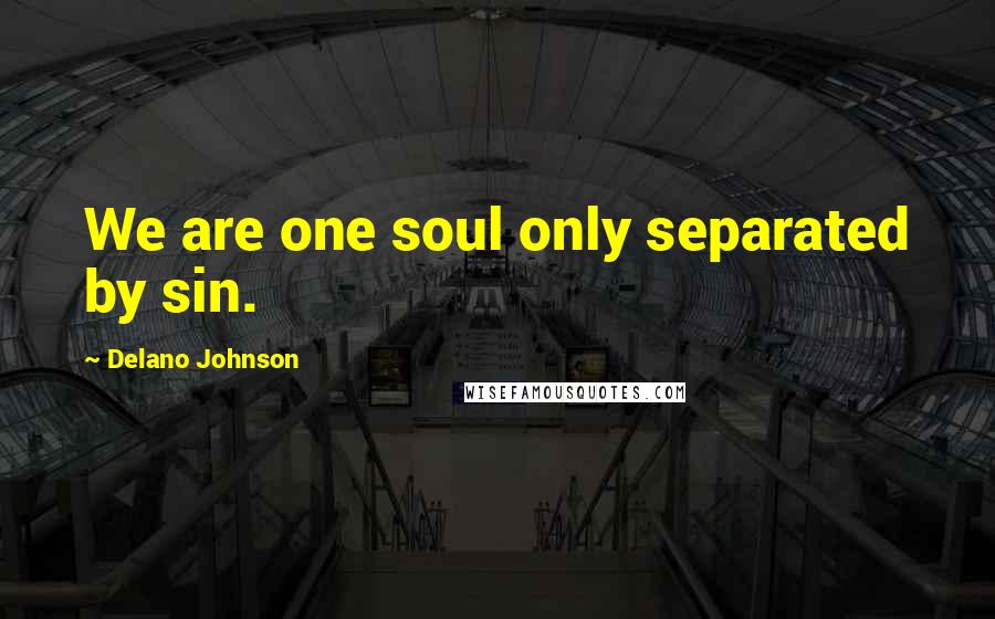 Delano Johnson Quotes: We are one soul only separated by sin.