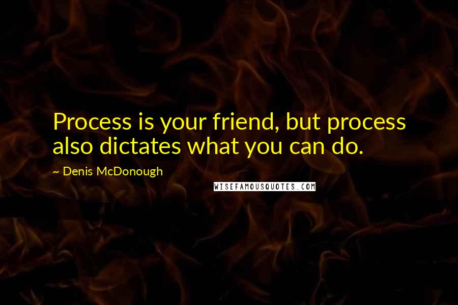 Denis McDonough Quotes: Process is your friend, but process also dictates what you can do.