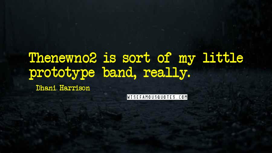 Dhani Harrison Quotes: Thenewno2 is sort of my little prototype band, really.