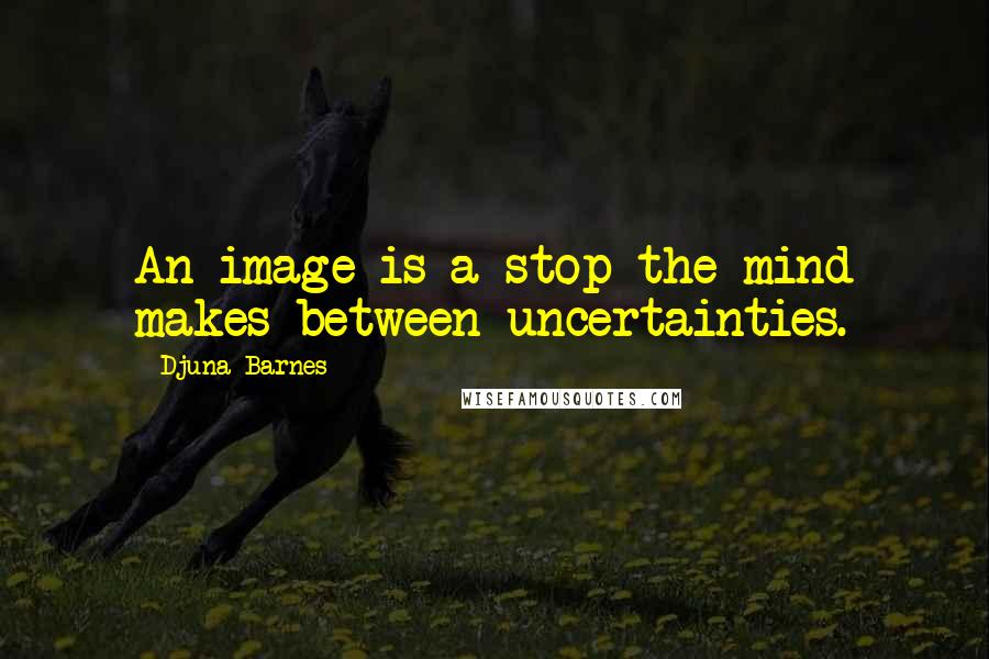 Djuna Barnes Quotes: An image is a stop the mind makes between uncertainties.