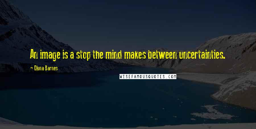 Djuna Barnes Quotes: An image is a stop the mind makes between uncertainties.