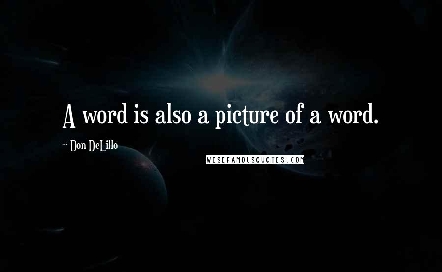 Don DeLillo Quotes: A word is also a picture of a word.