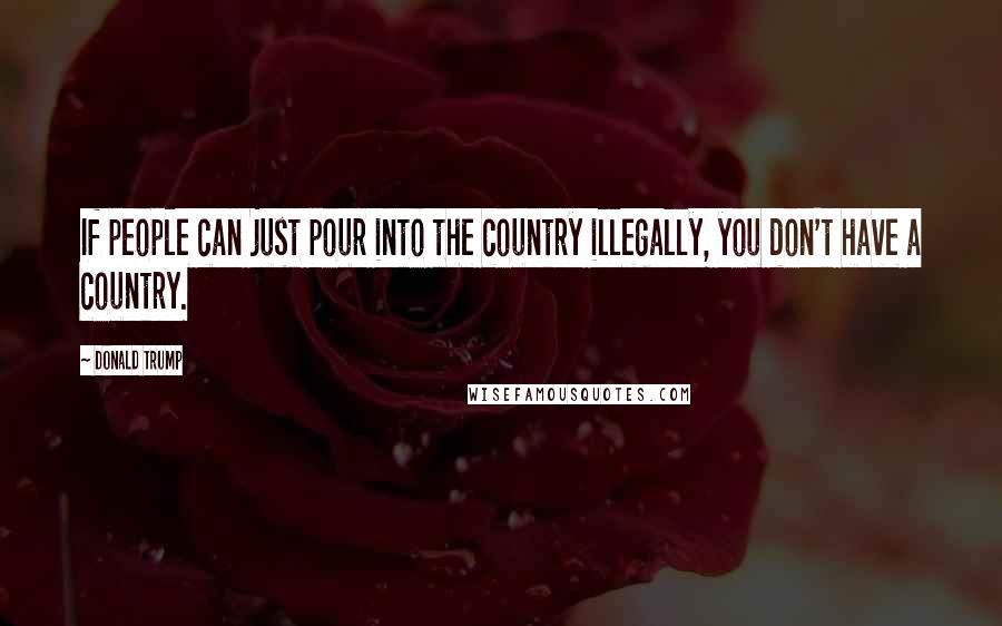 Donald Trump Quotes: If people can just pour into the country illegally, you don't have a country.