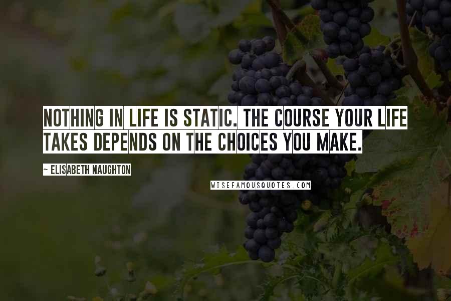 Elisabeth Naughton Quotes: Nothing in life is static. The course your life takes depends on the choices you make.