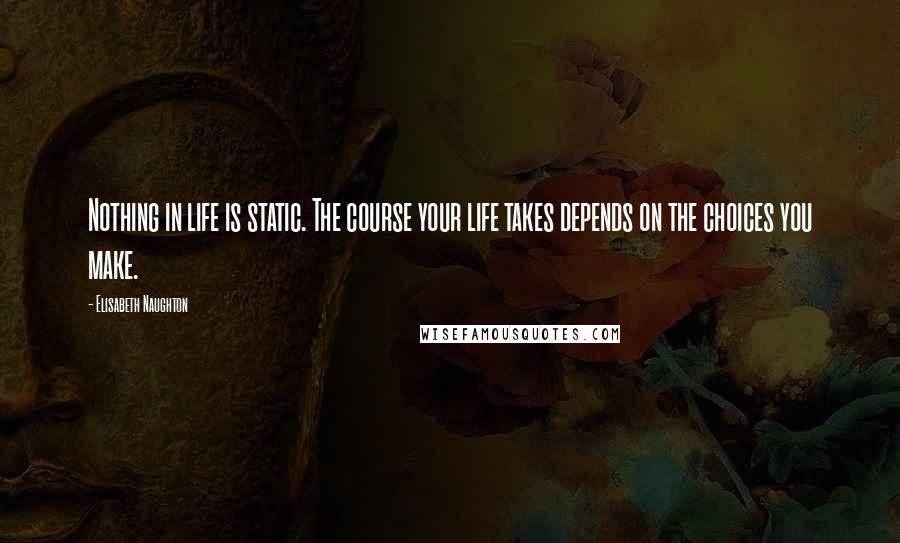 Elisabeth Naughton Quotes: Nothing in life is static. The course your life takes depends on the choices you make.