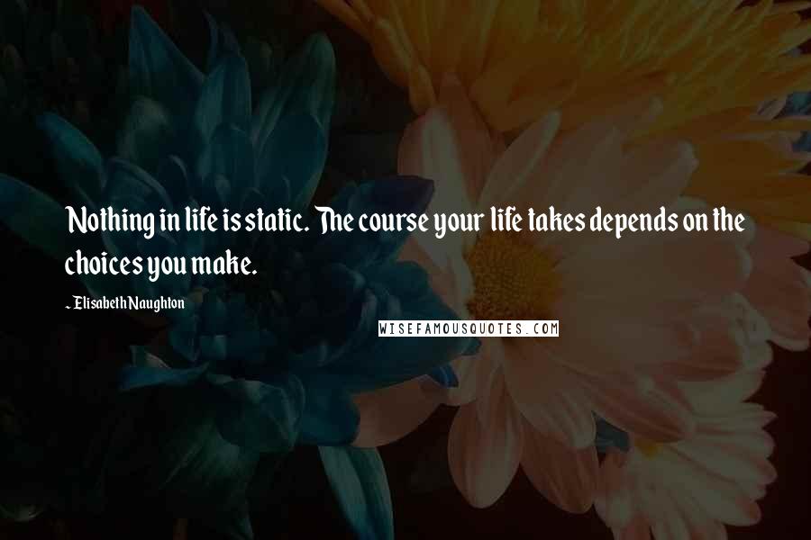 Elisabeth Naughton Quotes: Nothing in life is static. The course your life takes depends on the choices you make.