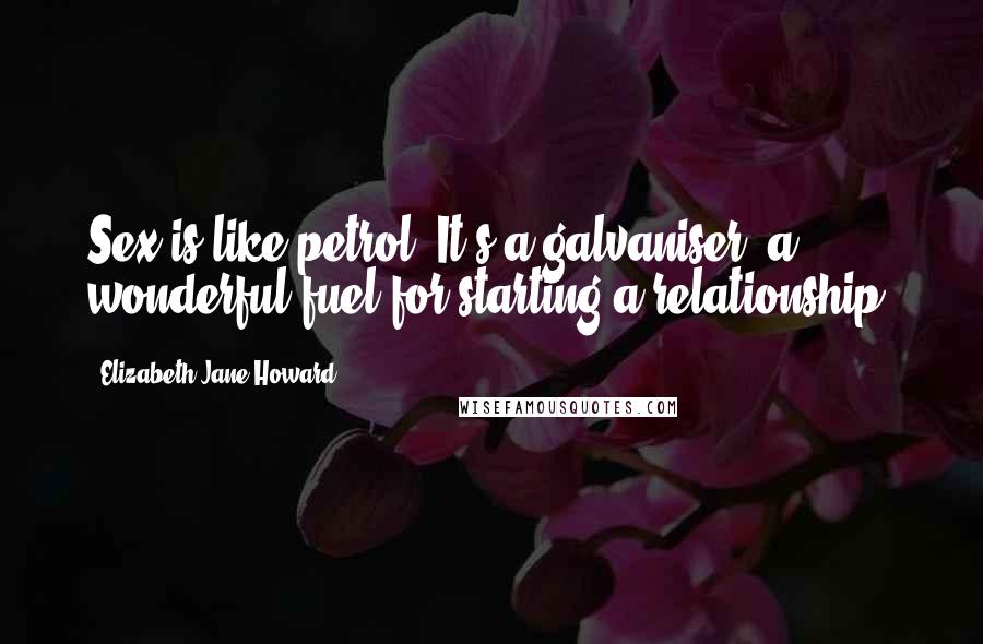 Elizabeth Jane Howard Quotes: Sex is like petrol. It's a galvaniser, a wonderful fuel for starting a relationship.