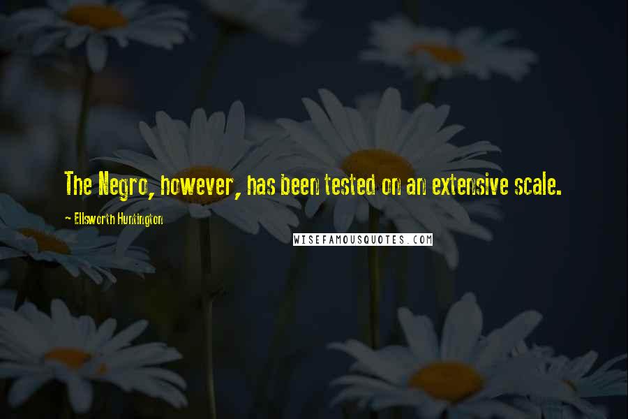 Ellsworth Huntington Quotes: The Negro, however, has been tested on an extensive scale.