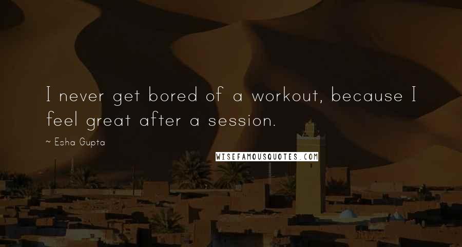 Esha Gupta Quotes: I never get bored of a workout, because I feel great after a session.