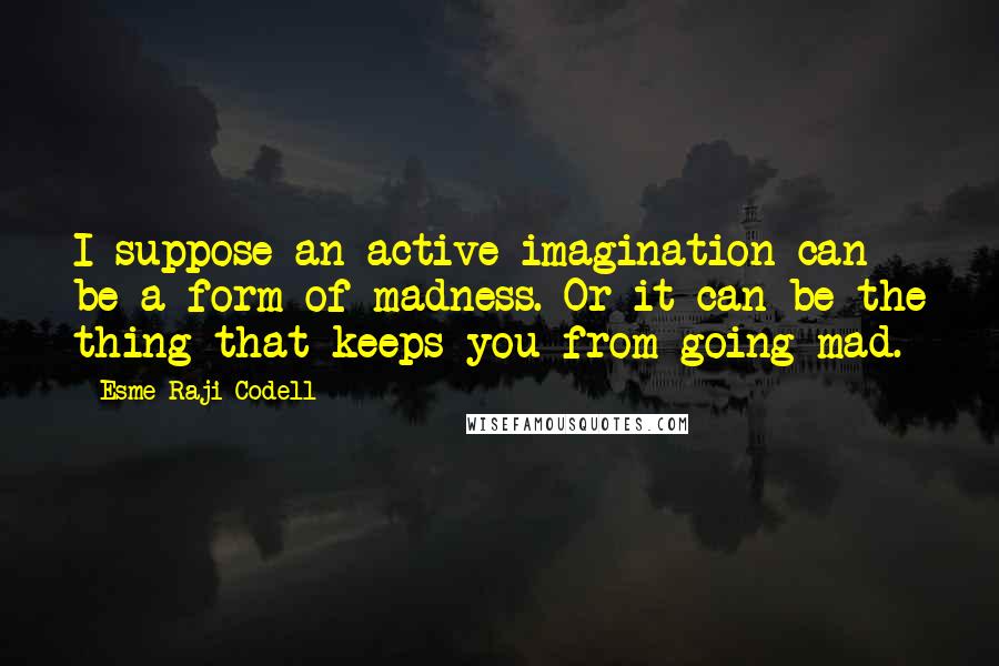 Esme Raji Codell Quotes: I suppose an active imagination can be a form of madness. Or it can be the thing that keeps you from going mad.