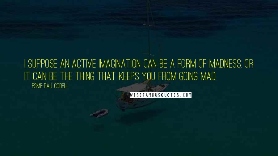 Esme Raji Codell Quotes: I suppose an active imagination can be a form of madness. Or it can be the thing that keeps you from going mad.