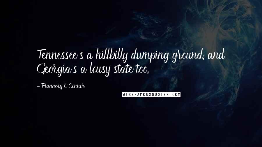 Flannery O'Connor Quotes: Tennessee's a hillbilly dumping ground, and Georgia's a lousy state too.