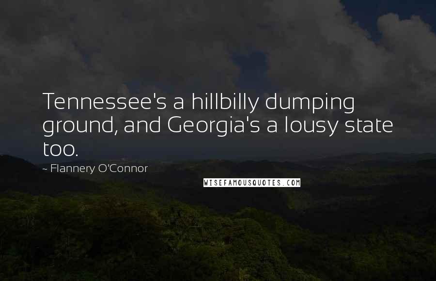 Flannery O'Connor Quotes: Tennessee's a hillbilly dumping ground, and Georgia's a lousy state too.