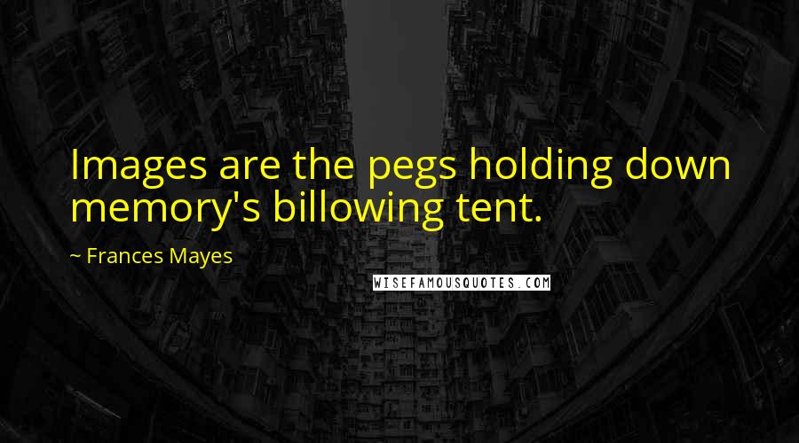 Frances Mayes Quotes: Images are the pegs holding down memory's billowing tent.