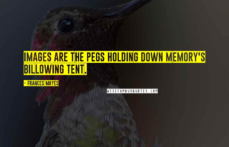 Frances Mayes Quotes: Images are the pegs holding down memory's billowing tent.