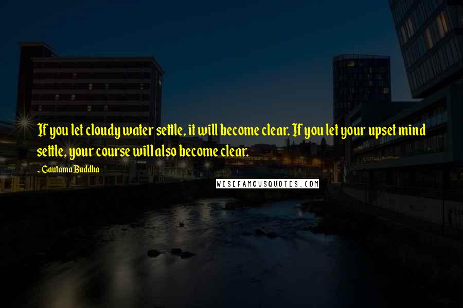 Gautama Buddha Quotes: If you let cloudy water settle, it will become clear. If you let your upset mind settle, your course will also become clear.