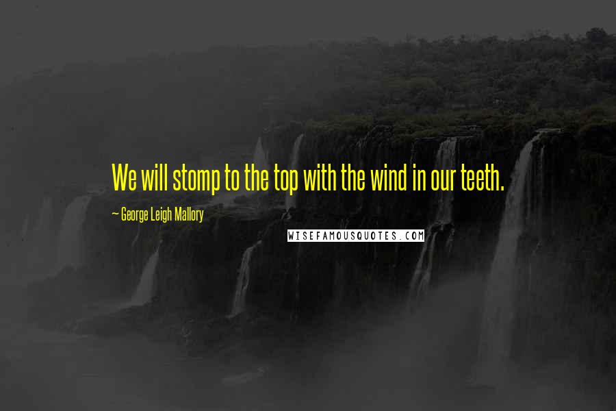 George Leigh Mallory Quotes: We will stomp to the top with the wind in our teeth.