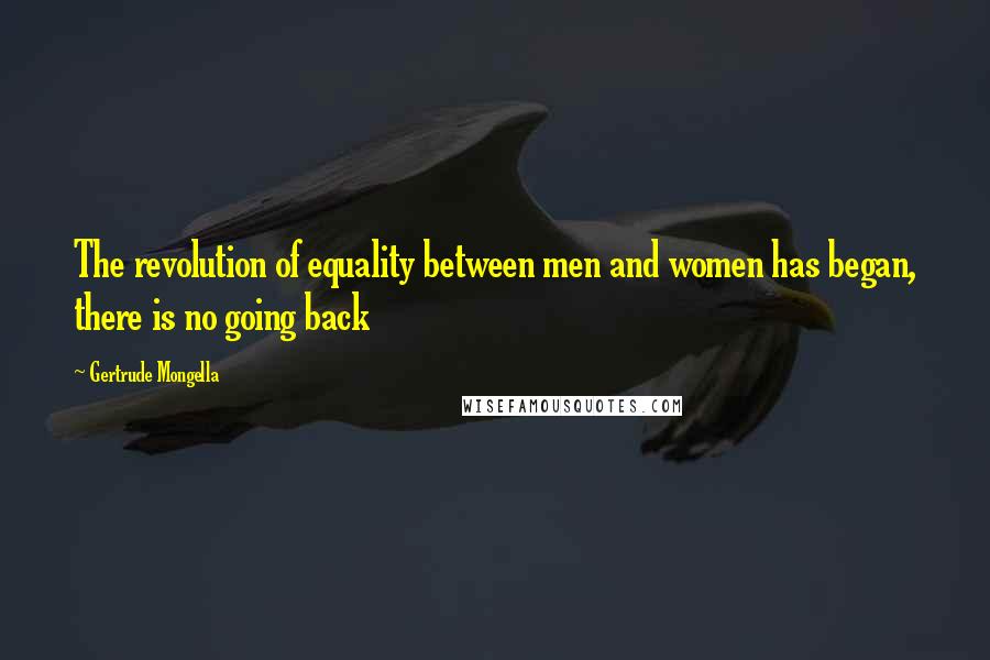 Gertrude Mongella Quotes: The revolution of equality between men and women has began, there is no going back