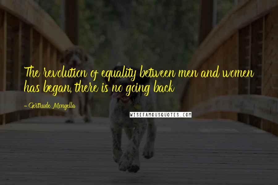 Gertrude Mongella Quotes: The revolution of equality between men and women has began, there is no going back