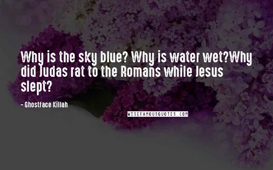 Ghostface Killah Quotes: Why is the sky blue? Why is water wet?Why did Judas rat to the Romans while Jesus slept?