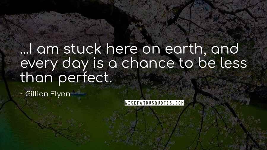 Gillian Flynn Quotes: ...I am stuck here on earth, and every day is a chance to be less than perfect.