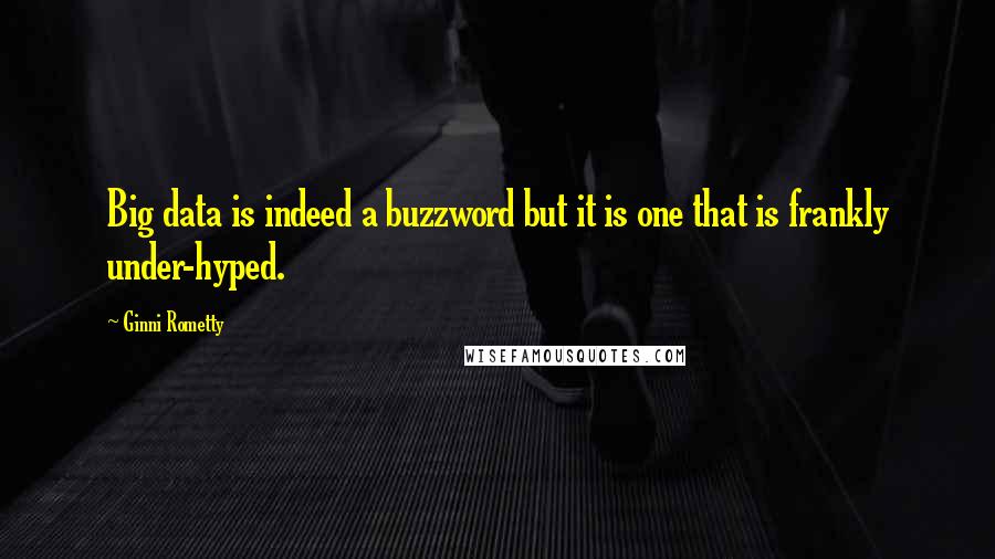 Ginni Rometty Quotes: Big data is indeed a buzzword but it is one that is frankly under-hyped.