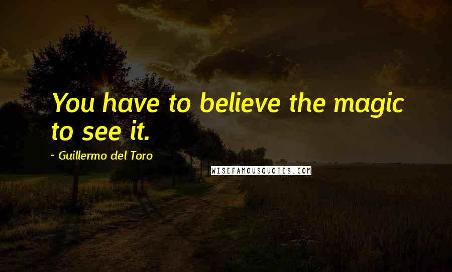 Guillermo Del Toro Quotes: You have to believe the magic to see it.