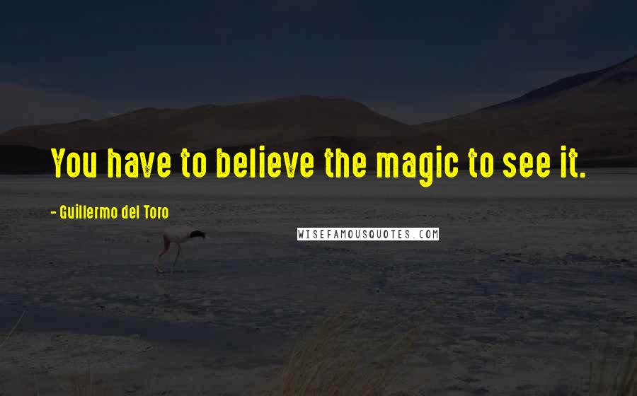 Guillermo Del Toro Quotes: You have to believe the magic to see it.