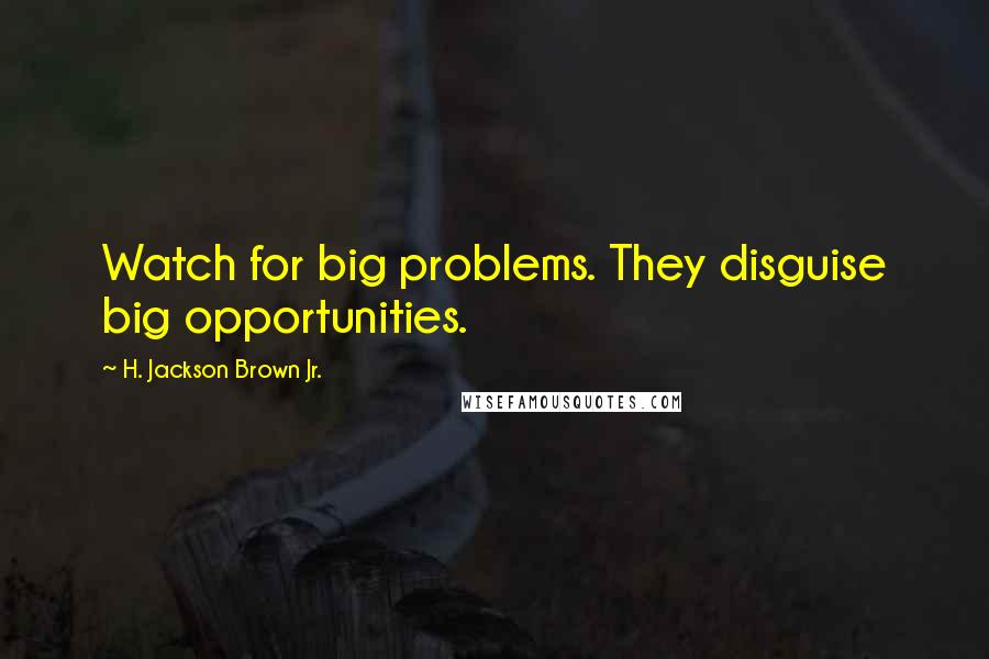 H. Jackson Brown Jr. Quotes: Watch for big problems. They disguise big opportunities.