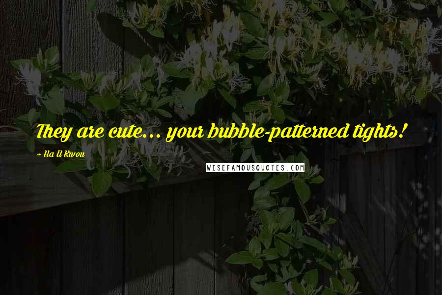 Ha Il Kwon Quotes: They are cute... your bubble-patterned tights!