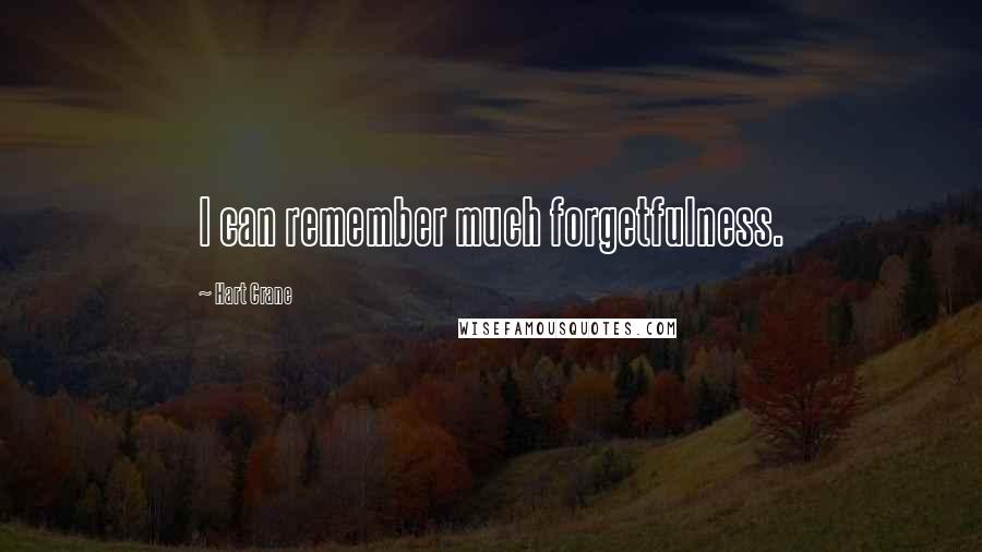 Hart Crane Quotes: I can remember much forgetfulness.