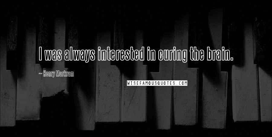 Henry Markram Quotes: I was always interested in curing the brain.