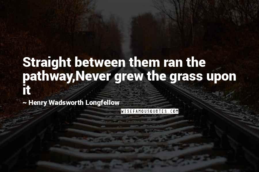 Henry Wadsworth Longfellow Quotes: Straight between them ran the pathway,Never grew the grass upon it