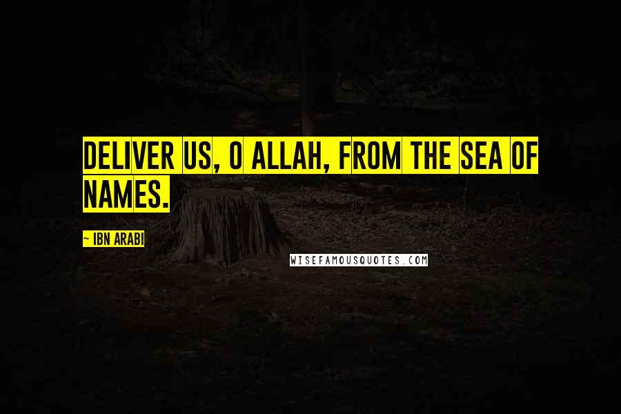 Ibn Arabi Quotes: Deliver us, O Allah, from the Sea of Names.